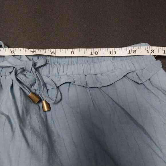 How Very Loved skirt Womens Medium blue gray mini swing embroidered stripes Y2K - Picture 4 of 5
